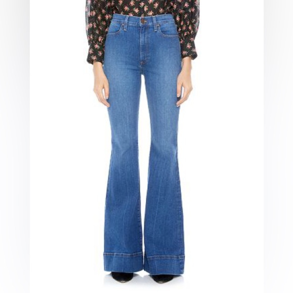 Alice and Olivia Beautiful High Rise Bell Bottom Jeans in Off the Cuff Size 32